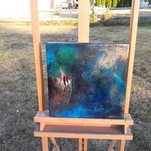 Original Abstract Handmade Painting 14" x 14"